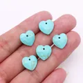 Colgantes de piedra turquesa en forma de corazón facetado con textura natural para joyas - Turquesa Azul