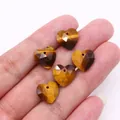 Cuentas facetadas de ojo de tigre en forma de corazón con rayas para joyería artesanal - Ojo de tigre