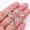 Faceted star-shaped clear quartz natural stone pendant for DIY necklace making - White Crystal