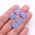 Cinco dijes de corazón facetados en color lavanda para hacer collares DIY - Aguamarina Sintética