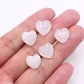 Cuentas de cuarzo rosa facetadas en forma de corazón para collares y joyería DIY - Cristal de roca