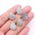 Faceted teardrop labradorite stone pendants for DIY necklace jewelry making crafts - 13x18mm / Labradorite