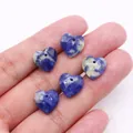 Cuentas de sodalita azul con forma de corazón facetado para creación de joyas DIY - Piedra de punto azul