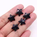 Deep blue sparkling sandstone star pendants for DIY jewelry making five pieces - Blue Sandstone