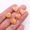 Colgante de piedra natural con forma de corazón facetado color melocotón para joyería - Cornalina Naranja