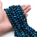 Poliertes natürliches Blaues Tigerauge Perlen für Schmuck mit Katzenaugeneffekt - 4mm Stil (10g) / Blau (Nr. 1)