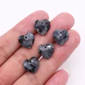 Colgantes de labradorita natural en forma de corazón facetado para bisutería DIY - Espectrolita Negra