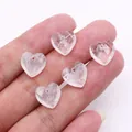 Cuenta de cristal transparente facetada en forma de corazón para crear joyería DIY - Cristal Transparente