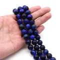 Premium Qualität natürliche blaue Tigerauge Rundperlen für DIY Schmuckherstellung - 4mm Stil (10g) / Blau (Nr. 5)