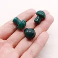 Polished dark green dragon vein agate mushroom figurines held in hand for size detail - Polished Mushroom Loose Bead / Dark Green (No. 2)