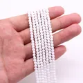 Cuentas cuadradas de turquesa sintética blanca pulida para creación de joyas DIY - 2.5x2.5mm / Blanco