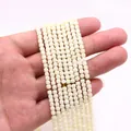 Cuentas cuadradas de turquesa sintética crema para creación de joyas DIY - Crema