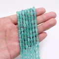 Faceted teardrop cat's eye stone beads in translucent green for DIY jewelry making - 4x6MM / Cyan (No. 4)