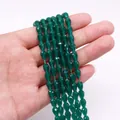 Cuentas facetadas de lágrima en piedra ojo de gato verde para collares DIY - Verde Oscuro (No. 7)