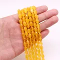 Strengen van gefacetteerde gele kattenoog ovale kralen voor DIY sieraden kettingen - Geel (Nr. 10)