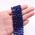 Cuentas de gota facetadas azul oscuro en piedra ojo de gato para joyería DIY - Azul Profundo (N.º 9)
