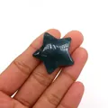 Fünfzackiger Stern aus natürlichem grünen Achatstein für DIY-Schmuckzubehör - 30mm (Dicke 8mm), 9g / Indischer Achat