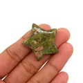 Sternförmiger Unakit-Naturstein mit grünen und rosa Mustern für DIY-Schmuckherstellung - 30mm (Dicke 8mm), 9g / Unakit
