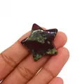 Sternförmige Drachenblut-Jaspis-Perle mit polierter grüner und roter Textur - 30mm (Dicke 8mm), 9g / Drachenblutstein