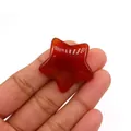 Sternförmige rote Achat-Steinperle poliert für DIY-Schmuck und Bastelarbeiten - 30mm (Dicke 8mm), 9g / Roter Achat