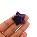 Polierter sternförmiger violetter Amethyst-Naturstein für DIY-Schmuckherstellung - 30mm (Dicke 8mm), 9g / Amethyst