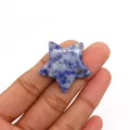 Sternförmige Perle aus blauem Sodalith-Naturstein mit polierter Oberfläche für DIY-Schmuck - 30mm (Dicke 8mm), 9g / Blaupunktstein