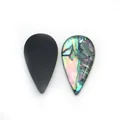 Water-drop acrylic abalone shell charms with matte black and rainbow iridescent finish - Teardrop