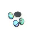 Ovale Abalone-Muschel-Cabochons mit irisierendem Glanz und flacher Rückseite für DIY-Schmuck - Oval / Extra Klein