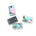 Natural rectangular abalone shell double-hole connectors for DIY jewelry making - Rectangular Abalone Charm