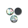 Flache runde Cabochons aus natürlicher Abalone-Muschel für Schmuckherstellung und DIY - Rund / Klein