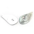 Irregular natural black shell leaf pendant with carved wave patterns for DIY jewelry - Irregular (041) / 23X45mm