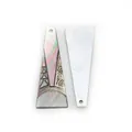 Natural black shell trapezoid pendant with mother of pearl and Eiffel Tower motif - Trapezoid (048)