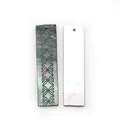Rectangle natural shell pendants with engraved patterns and iridescent black shell finish - Rectangle (050)