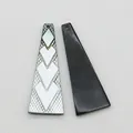 Natural black shell and mother of pearl triangle charms with diamond pattern for DIY jewelry - Trapezoid (049)
