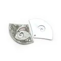 Engraved fan-shaped natural shell pendants with spiral cutout and iridescent finish - Fan Shape (047)