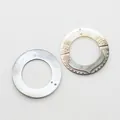 Natural mother of pearl ring pendants with engraved geometric patterns for DIY jewelry - Ring Shape (057)