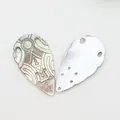 Natural teardrop shell pendant with geometric engraving and iridescent pearl luster - Water Drop (055)