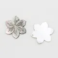 Natural black shell bauhinia flower pendant with iridescent luster and pre-drilled holes - Flower Shape (063)