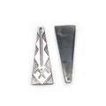 Trapezoid black shell and engraved pearl mother pendants for DIY jewelry making - Trapezoid (071)