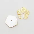 Carved flower-shaped shell beads in yellow and white for DIY necklace jewelry making - Flower Shape (20mm)