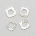 Perles en nacre naturelle de forme losange avec bords ondulés pour bijoux DIY - Anneau Carré (10mm)
