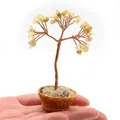 Árbol de la fortuna de citrino y alambre de cobre en miniatura sostenido a mano - Citrino