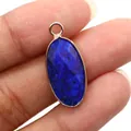 Gefacetteerde ovale lapis lazuli hanger met vergulde randen voor doe-het-zelf sieraden - Lapis lazuli