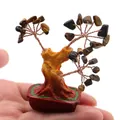 Mini tijgeroog kristallen geldboom met harsbasis voor rijkdom en geluk decoratie - Tijgeroog