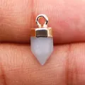 DIY kettinghanger met een zeshoekige opaal kolom en een vergulde metalen kap - Lichtgrijs (Nr. 14)