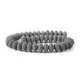 Close-up of porous dark gray volcanic stone beads for DIY jewelry making and crafting - 1 String (8x13mm, 48g) / Dark Gray (No. 19)