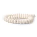 Close-up of white volcanic lava stone disc beads for DIY jewelry making accessories - 1 String (8x13mm, 48g) / White (Color 15)
