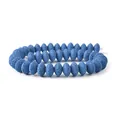 Macro shot of blue volcanic lava stone beads with porous texture for DIY jewelry making - 1 String (8x13mm, 48g) / Blue (No. 18)