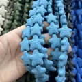 Nahaufnahme von stern- und herzförmigen Lavasteinperlen für DIY-Schmuckherstellung - Blaugrün (10)