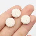 Flat round white volcanic lava stone beads for DIY jewelry and aromatherapy necklaces - 12mm (6mm Thickness) / No.1 (White)